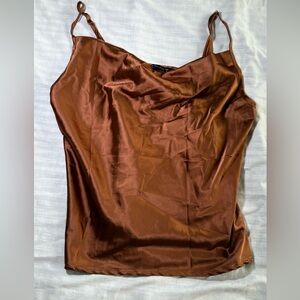 Rich Brown Satin Camisole Top